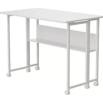 Zahradní stůl skládací mobilní stůl MACLEAN MC-126W, bílý, nosnost 50 kg