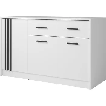 Komoda Komoda CANADA CD-24 | 150 cm | bílá s černými úchyty