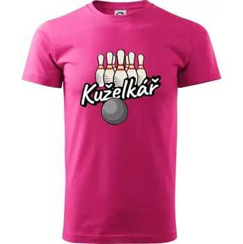 Pánská móda Kuželkář - Kuželky - Klasické pánské triko vyšší gramáže - M ( Purpurová )