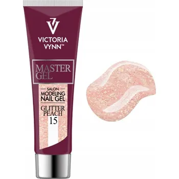 Lak na nehty VICTORIA VYNN MASTER GEL AKRYLO-GEL PRO STYLIZACI NEHTŮ GLITTER PEACH 15