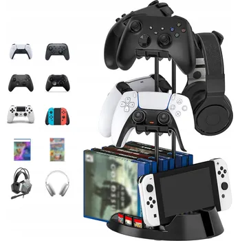 Herní konzole 2 ÚROVNĚ ORGANIZÁTOR ZÁKLADNÍHO OVLADAČE DRŽÁK STOJANU NÁHLAVNÍ SOUPRAVY PRO XBOX/PS5/SWITCH