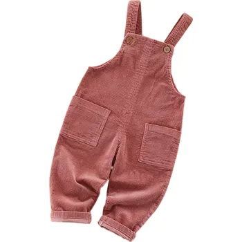 Dětský overall Dětský džínový overal s dlouhými kalhotami a kapsami Ramínka na knoflíky Unisex oblečení pro batolata a kojence Stylové džíny pro chlapce i dívky růžová 3