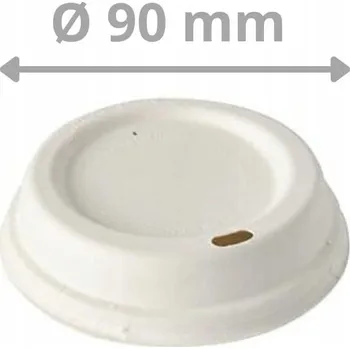 Jednorázové nádobí Ekologické víčka z cukrové třtiny Ø90 mm – 1000 ks bez plastu