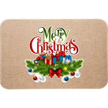 Vánoční lněná rohožka Merry Christmas Stromeček Dárky