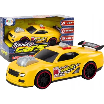 autíčko ZÁVODNÍ AUTO S POHONEM, SVĚTLA, ZVUKY, OTEVÍRACÍ MOTOR, ŽLUTÉ