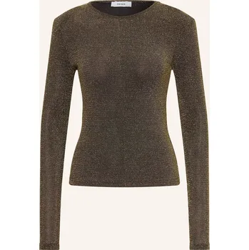 Dámské tričko Reiss Dámské Dlouhé Tričko Saraphina S Třpytivou Přízí, zlatá...