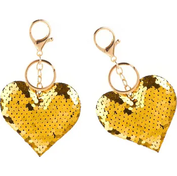 Klíčenka Srdce Flitry Oboustranné Stříbrná Zlatá