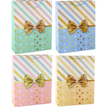 Velká dárková taška se stuhou Zlaté zdobení 55 x 43 x 15 cm