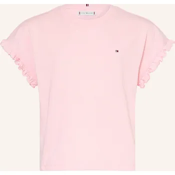 Tommy Hilfiger Dívčí Tričko S Volánky, světle růžová, 152