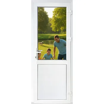 Vchodové dveře Vchodové plastové dveře 800x2000 mm, 80x200 PRAVÉ, trojsklo + Argon, 76mm profil, prodejna/obchod PVC