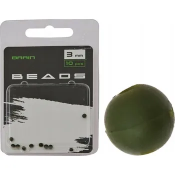 Dětské navlékací korálky BRAIN Gumové korálky 4mm (10 ks/balení) Zelené