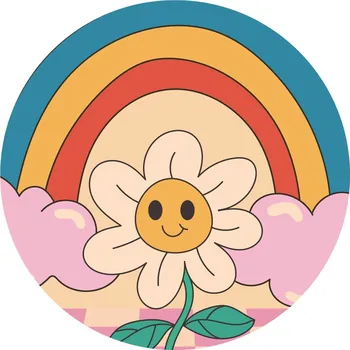 Podtácek Keramické podložky pod hrnek x4 Barevná duha Sluníčka Krásný vzor