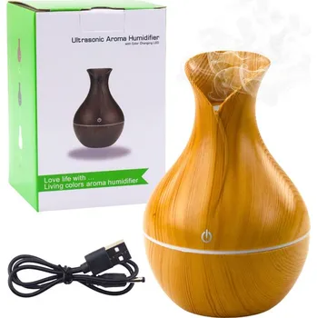 Zvlhčovač vzduchu Zvlhčovač vzduchu Difuzér Aromaterapie Imitace dřeva 130 ml