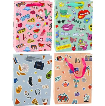 Dárková taška Dárková taška Samolepky Barevné Známky 23 x 18 x 10,5 cm