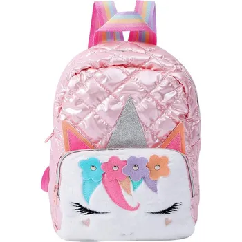 Dětský batoh Dětský Školní Prošívaný Batoh Jednorožec Růžový 32cm