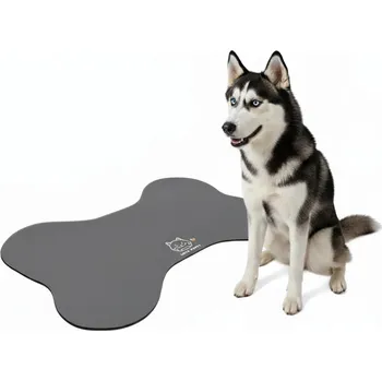 Miska pro psa Prostiskluzová podložka voděodolná podložka pod misky pro psa kočku šedá 30x40 cm