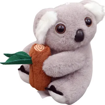 Plyšová klíčenka Koala s větví Šedá Karabina Zlatá 12cm