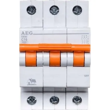vypínač JIŠTIČ NADPROUDOVÝ 3P C10 IP20 400VAC DE93C10 690825 AEG