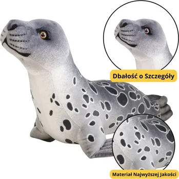 plyšák Plyšová Hračka Mazlíček Tuleň Šedý 37cm