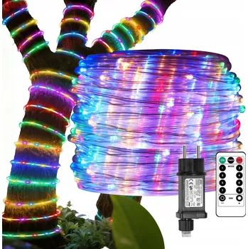 Vánoční dekorace VÝKONNÝ SVĚTELNÝ HAD 100 LED VÁNOČNÍ OSVĚTLENÍ NA STROMEČEK ZÁVĚS GIRLANDA 10m MULTIKOLOR