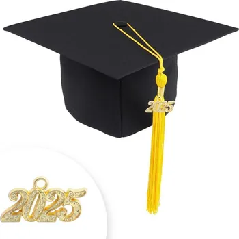 Gadget Promoční čepice MATT - černá, Barva střapce 200 - zlatožlutá , promoce - dárek k promoci