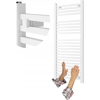 Radiátor BÍLÝ KOUPELNOVÝ RADIÁTOR ŽEBŘÍK 120x50 cm MODERNÍ OTOPNÉ TĚLESO BERGEN BÍLÝ
