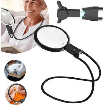 Lupa 5 x Lupa s osvětlením, nastavitelná, elastická Lupa s HD husím krkem