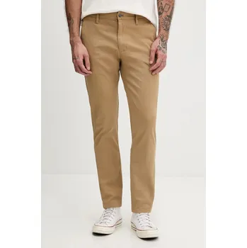 Pánské kalhoty Kalhoty Tommy Jeans pánské, zelená barva, přiléhavé, DM0DM22404 19X, vel. 30/32