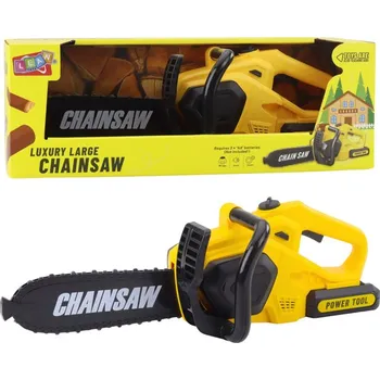 Motorová pila Dětská hračka motorová pila světla zvuky žlutá