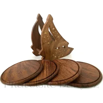 Dřevěné Podtácky - Tácky zdobený stojan 2 / Dřevo