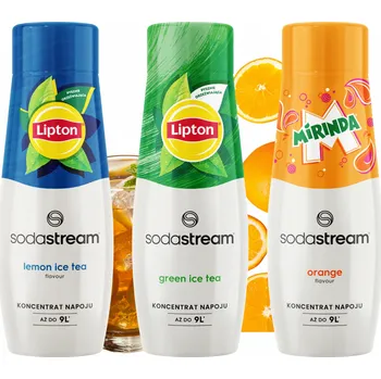 Sirup pro výrobník sody 3x Sirup SODASTREAM Lipton Citron + Zelený + Mirinda