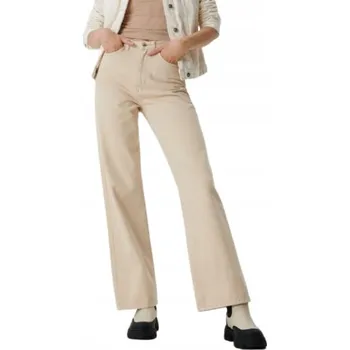 Dámské džíny BÉŽOVÉ DŽÍNY S VYSOKÝM PASEM, KAPSY, ŠIROKÉ NOHAVICE, KLASICKÉ 38