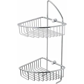 Drátěná police Rohový koupelnový košík dvojitý stella 16.051