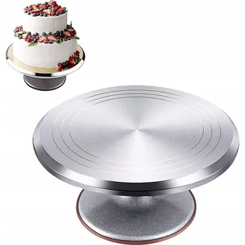Talíř METALOVÝ Profesionální Otočný Talíř na Zdobení Dortů 30cm Podnos