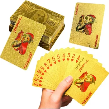 Poker Karty pro společenské hry Elegantní Bankovka Dolar Zlaté Balíček 54 karet