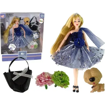 Panenka Panenka pro děti Emily se psem, kabelkou a květinami