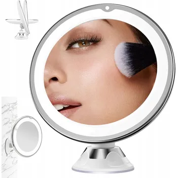 Zrcadlo LED KOSMETICKÉ ZRCÁTKO SE SILNÝM DRŽÁKEM A PŘÍSAVKOU - ODOLNÉ A PEVNÉ