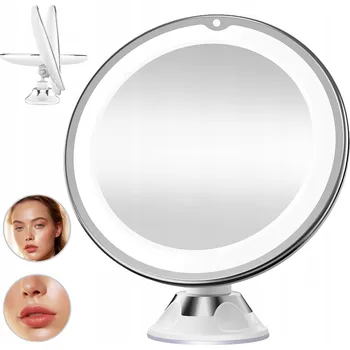 Zrcadlo PODSVÍCENÉ LED ZRCADLO NA MAKE-UP KOSMETICKÉ ZRCADLO STOJÍCÍ 10X ZVĚTŠENÍ