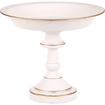 Mísa kovová Autronic Mísa kovová - na stojanu, 26 cm, aranžovací, bílá (FUP540)