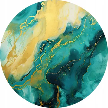 Talíř Prostírání pod talíř s mramorovým vzorem, tyrkysové se zlatem