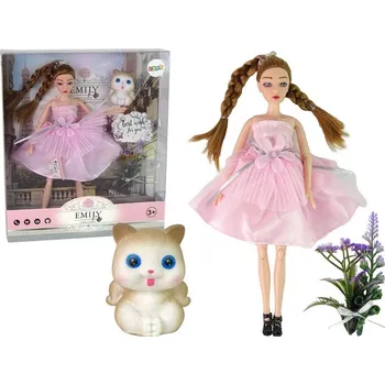 Panenka pro děti Emily Copánky Kočka Květiny