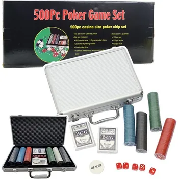 Pokerové sada Profesionální pokerový set v hliníkovém kufříku, 500 dílů