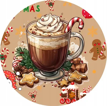 Podtácek Vánoční keramické podložky pod hrnek x4 Vánoční cukroví Čokoláda