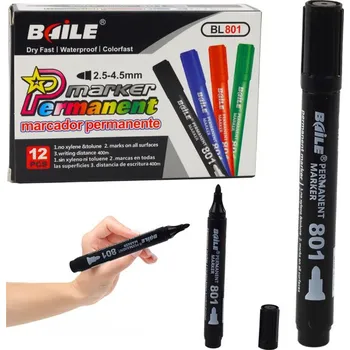 Permanentní voděodolný černý fix 2,5-4,5 mm