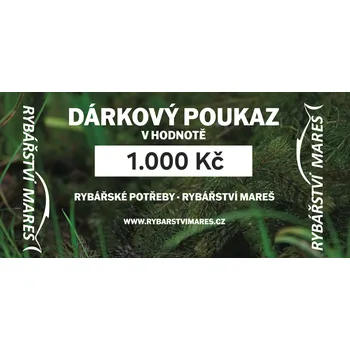 Dárkový potravinový koš Rybářství Mareš Dárkový Poukaz pro Rybáře varianta: 1.000 Kč