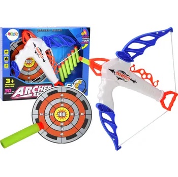 Dětská zbraň Luk se štítem na měkké šipky s přísavkou 6 kusů