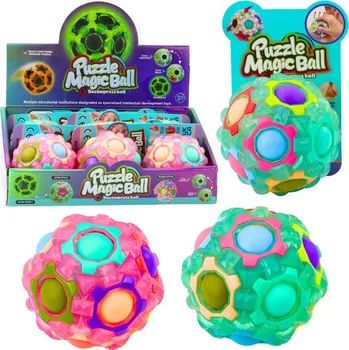 Hlavolam Magický Míč Hlavolam Logický Fluorescenční Výstupky 7cm Mix