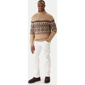 Pánský svetr Tommy Hilfiger Rolák Fairisle MW0MW40843 Béžová Regular Fit S