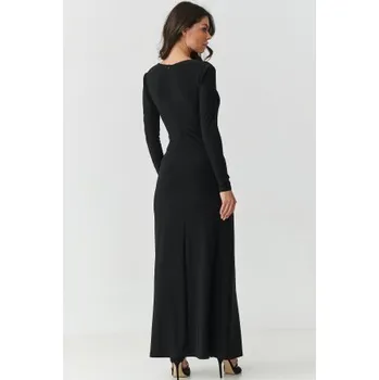 Dámská móda Makadamia Večerní šaty s rozparkem M905 Barva: Černá, Velikost: S