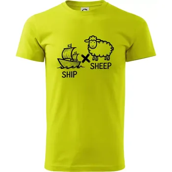 Anglický slovníček - Ship sheep - Klasické pánské triko vyšší gramáže - S ( Limetková )
